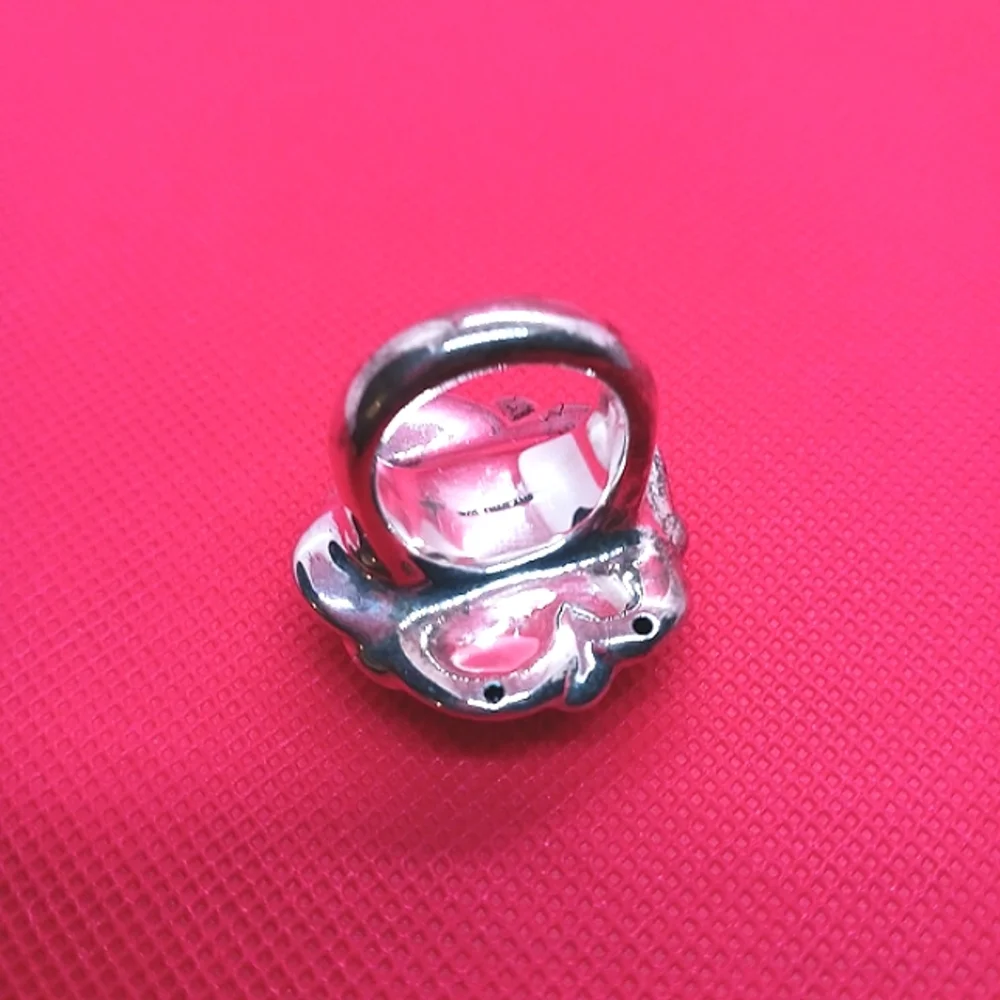 Sterling Silver Large Blooming Rose Ring. - Picture 13 of 16